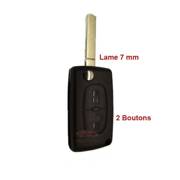 Heart Horse Coque de clé télécommande 2 Boutons pour Peugeot 207 307 308  408 3008 5008 807 Expert Citroen C2 C3 C4 Picasso CE0536 433 MHz Coque de  clé à Distance pour PCF7961(ID46) Puce : : High-Tech