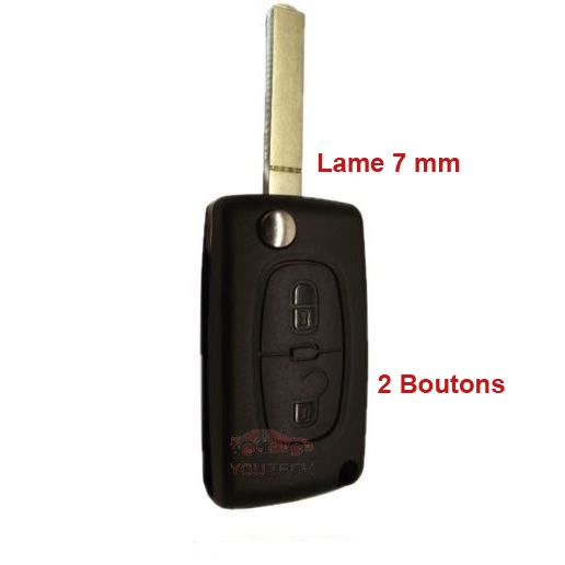 Coque télécommande Peugeot 2 Boutons